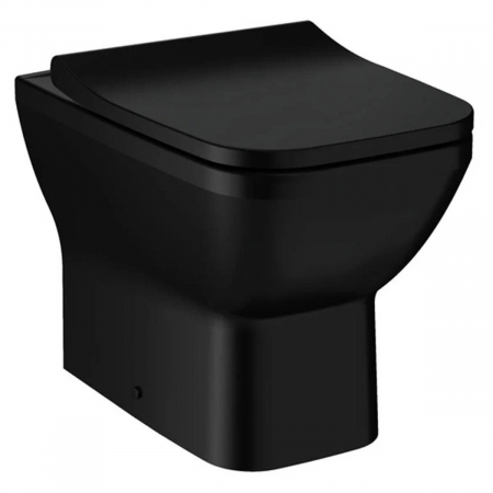 Vase de toaleta - Vas WC rimless pe pardoseala lipit de perete 54cm, negru mat | 7085B083-0075