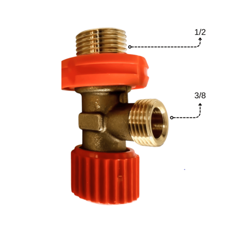 Rezervoare incastrate & panouri de control - Robinet intermediar pentru rezervor incastrat VitrA, conexiuni 1/2 - 3/8, alama durabila | 436905YP