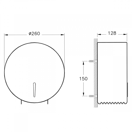 Suport hartie igienica, industrial, din inox | A44971 [1]