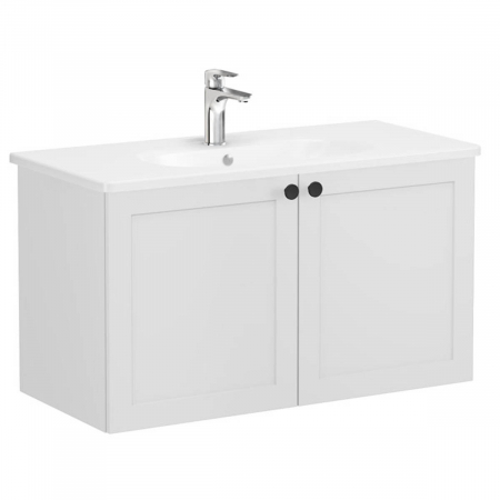 Unitate de baza lavoar baie, cu usi 100cm, mat gri deschis, cu rounded lavoar / chiuveta baie | 68737 [0]