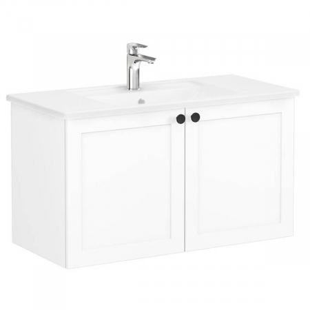 Unitate de baza lavoar baie, cu usi 100cm, alb mat, cu angular lavoar / chiuveta baie | 68729 [0]