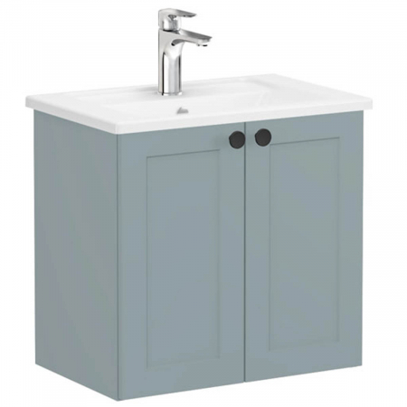 Mobilier de baie - Unitate de baza lavoar baie, cu usi 60cm compact, mat fijord green, cu angular lavoar / chiuveta baie | 68634