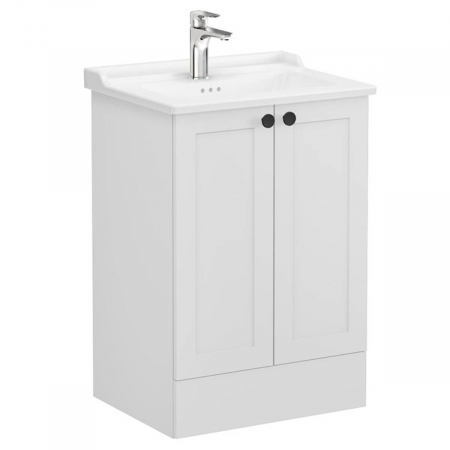 Unitate de baza lavoar baie, cu usi 60cm pe pardoseala, mat gri deschis, cu classical lavoar / chiuveta baie | 68765 [0]