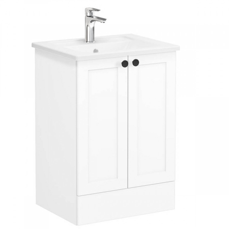 Unitate de baza lavoar baie, cu usi 60cm pe pardoseala, alb mat, cu angular lavoar / chiuveta baie | 68750 [0]