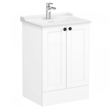 Unitate de baza lavoar baie, cu usi 60cm pe pardoseala, alb mat, cu classical lavoar / chiuveta baie | 68764 [0]