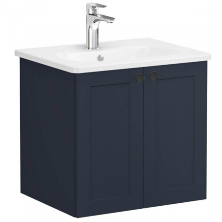 Unitate de baza lavoar baie, cu usi 60cm mat dark albastru, cu rounded lavoar / chiuveta baie | 68699 [0]