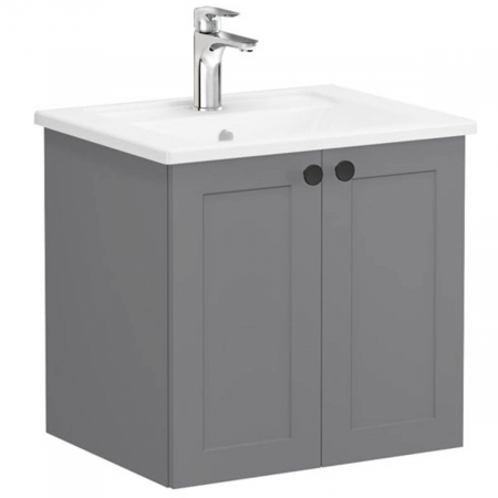 Unitate de baza lavoar baie, cu usi 60cm mat grey, cu angular lavoar / chiuveta baie | 68689 [0]