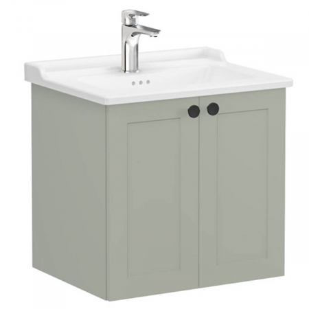Mobilier de baie - Unitate de baza lavoar baie, cu usi 60cm mat retro green, cu classical lavoar / chiuveta baie | 68707