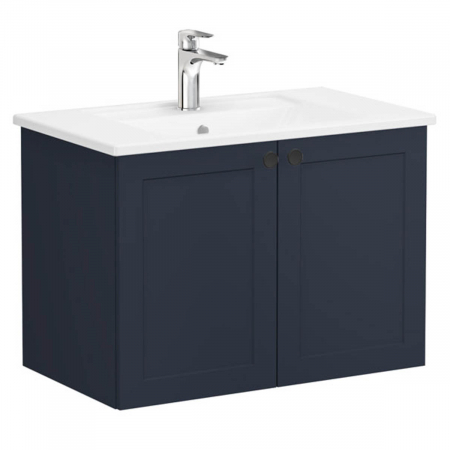 Unitate de baza lavoar baie, cu usi 80cm, mat dark albastru, cu angular lavoar / chiuveta baie | 68713 [0]