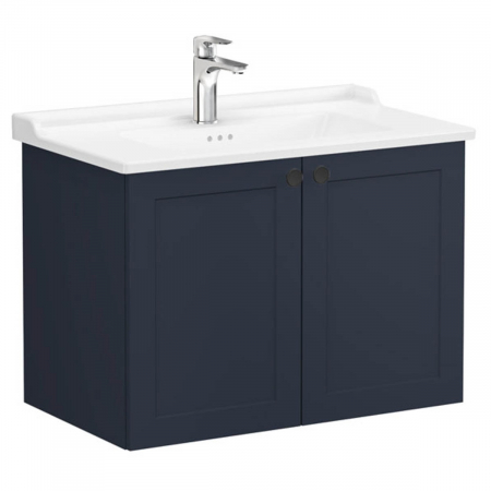 Unitate de baza lavoar baie, cu usi 80cm, mat dark albastru, cu classical lavoar / chiuveta baie | 68727 [0]