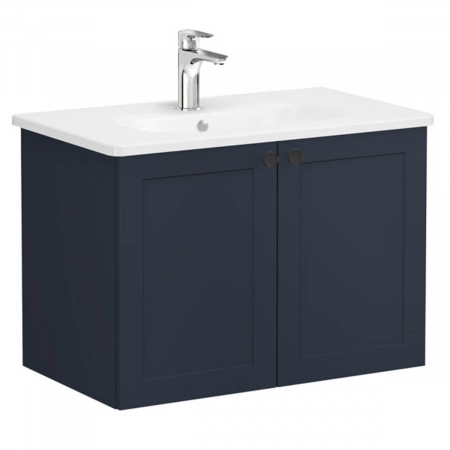 Unitate de baza lavoar baie, cu usi 80cm, mat dark albastru, cu rounded lavoar / chiuveta baie | 68720 [0]