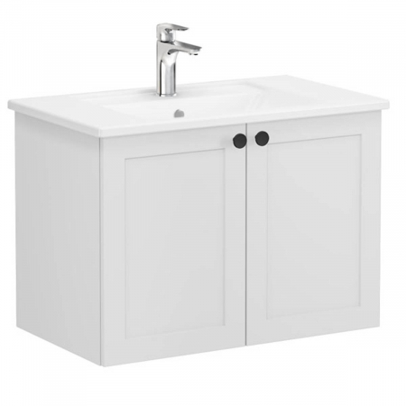 Unitate de baza lavoar baie, cu usi 80cm, mat gri deschis, cu angular lavoar / chiuveta baie | 68709 [0]