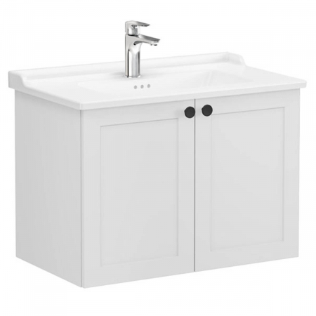 Unitate de baza lavoar baie, cu usi 80cm, mat gri deschis, cu classical lavoar / chiuveta baie | 68723 [0]