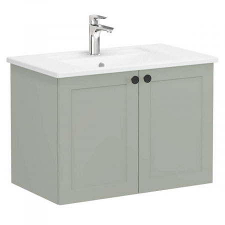 Mobilier de baie - Unitate de baza lavoar baie, cu usi 80cm, mat retro green, cu angular lavoar / chiuveta baie | 68714