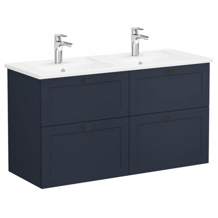 Unitate de baza lavoar baie, cu patru sertare 120 cm, mat dark albastru, cu angular lavoar / chiuveta baie | 68944 [0]