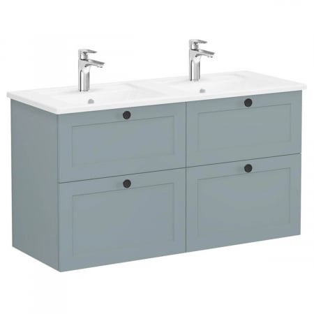Mobilier de baie - Unitate de baza lavoar baie, cu patru sertare 120 cm, mat fijord green, cu angular lavoar / chiuveta baie | 68942