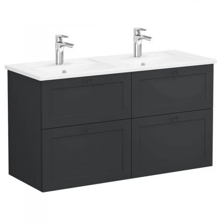 Mobilier de baie - Unitate de baza lavoar baie, cu patru sertare 120 cm, mat graphite, cu angular lavoar / chiuveta baie | 68943