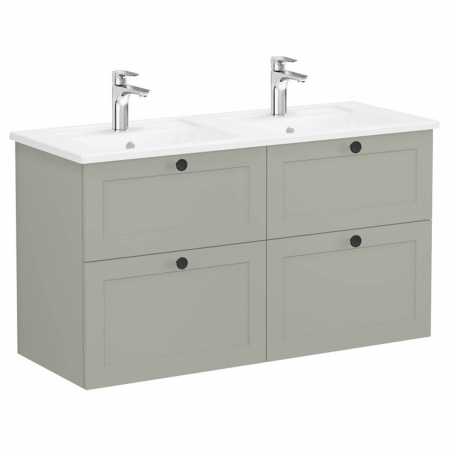 Mobilier de baie - Unitate de baza lavoar baie, cu patru sertare 120 cm, mat retro green, cu angular lavoar / chiuveta baie | 68945