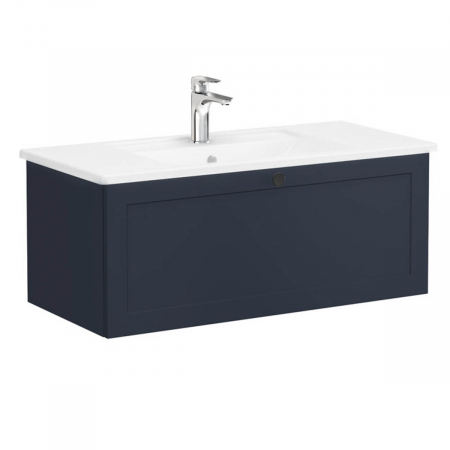 Unitate de baza lavoar baie, cu un sertar 100cm, mat dark albastru, cu angular lavoar / chiuveta baie | 68818 [0]