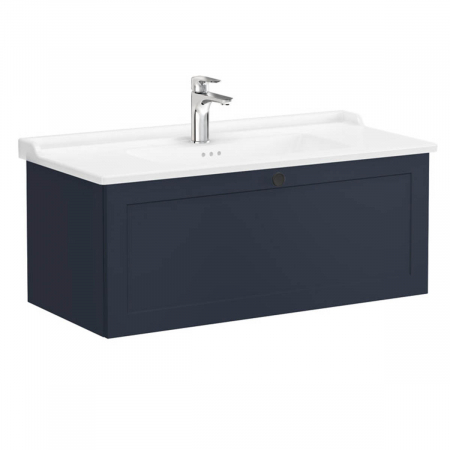 Unitate de baza lavoar baie, cu un sertar 100cm, mat dark albastru, cu classical lavoar / chiuveta baie | 68832 [0]
