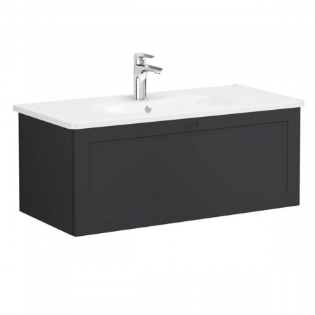 Unitate de baza lavoar baie, cu un sertar 100cm, mat graphite, cu rounded lavoar / chiuveta baie | 68824 [0]