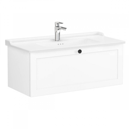 Unitate de baza lavoar baie, cu un sertar 100cm, alb mat, cu classical lavoar / chiuveta baie | 68827 [0]