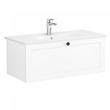 Unitate de baza lavoar baie, cu un sertar 100cm, alb mat, cu rounded lavoar / chiuveta baie | 68820 [0]