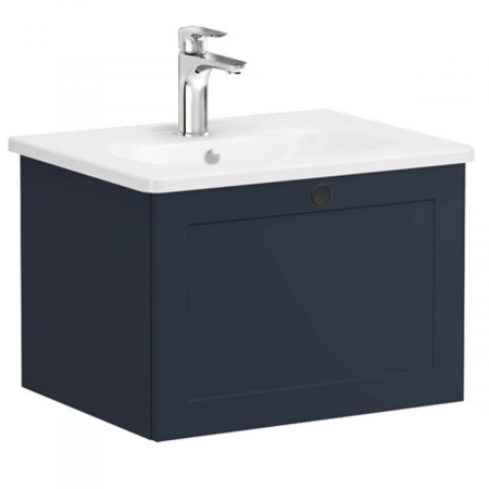 Unitate de baza lavoar baie, cu un sertar 60cm mat dark albastru, cu rounded lavoar / chiuveta baie | 68783 [0]