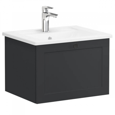 Unitate de baza lavoar baie, cu un sertar 60cm mat graphite, cu angular lavoar / chiuveta baie | 68775 [0]