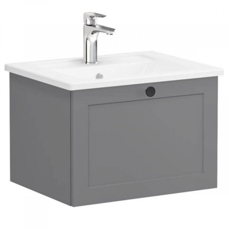 Unitate de baza lavoar baie, cu un sertar 60cm mat grey, cu angular lavoar / chiuveta baie | 68773 [0]