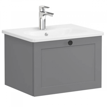 Unitate de baza lavoar baie, cu un sertar 60cm mat grey, cu rounded lavoar / chiuveta baie | 68780 [0]