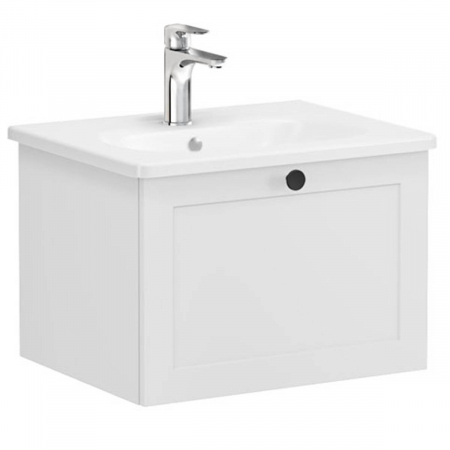 Unitate de baza lavoar baie, cu un sertar 60cm mat gri deschis, cu rounded lavoar / chiuveta baie | 68779 [0]