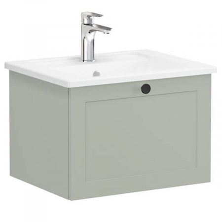 Unitate de baza lavoar baie, cu un sertar 60cm mat retro green, cu angular lavoar / chiuveta baie | 68777 [0]