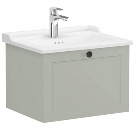 Unitate de baza lavoar baie, cu un sertar 60cm mat retro green, cu classical lavoar / chiuveta baie | 68791 [0]