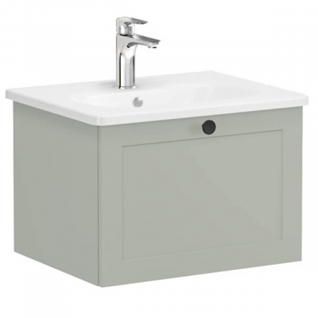 Unitate de baza lavoar baie, cu un sertar 60cm mat retro green, cu rounded lavoar / chiuveta baie | 68784 [0]