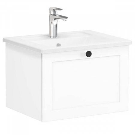 Unitate de baza lavoar baie, cu un sertar 60cm alb mat, cu angular lavoar / chiuveta baie | 68771 [0]