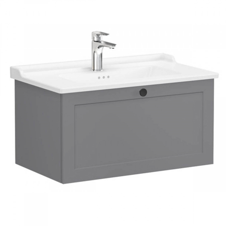 Unitate de baza lavoar baie, cu un sertar 80cm, mat grey, cu classical lavoar / chiuveta baie | 68808 [0]