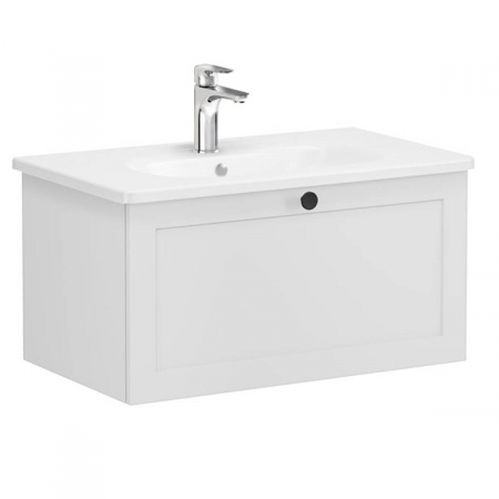 Unitate de baza lavoar baie, cu un sertar 80cm, mat gri deschis, cu rounded lavoar / chiuveta baie | 68800 [0]