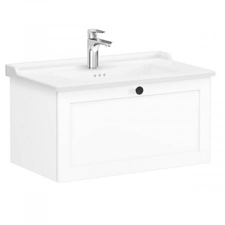 Unitate de baza lavoar baie, cu un sertar 80cm, alb mat, cu classical lavoar / chiuveta baie | 68806 [0]