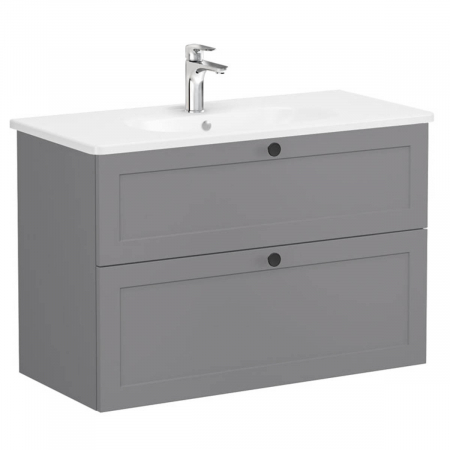 Unitate de baza lavoar baie, cu doua sertare 100cm, mat grey, cu rounded lavoar / chiuveta baie | 68885 [0]