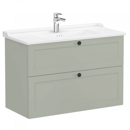 Unitate de baza lavoar baie, cu doua sertare 100cm, mat retro green, cu classical lavoar / chiuveta baie | 68896 [0]