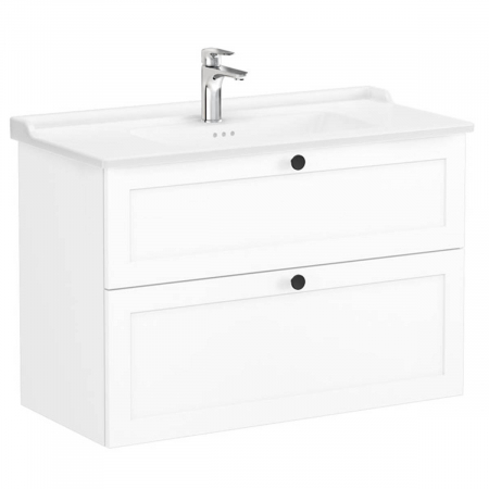 Unitate de baza lavoar baie, cu doua sertare 100cm, alb mat, cu classical lavoar / chiuveta baie | 68890 [0]