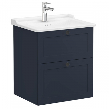 Unitate de baza lavoar baie, cu doua sertare 60cm mat dark albastru, cu classical lavoar / chiuveta baie | 68853 [0]
