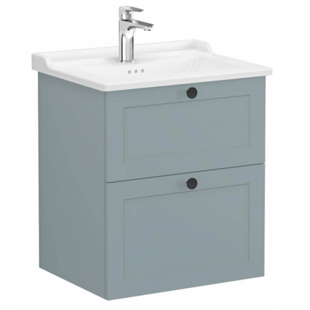 Unitate de baza lavoar baie, cu doua sertare 60cm mat fijord green, cu classical lavoar / chiuveta baie | 68851 [0]