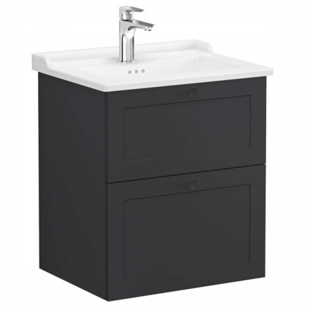 Unitate de baza lavoar baie, cu doua sertare 60cm mat graphite, cu classical lavoar / chiuveta baie | 68852 [0]