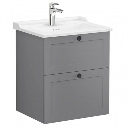 Unitate de baza lavoar baie, cu doua sertare 60cm mat grey, cu classical lavoar / chiuveta baie | 68850 [0]