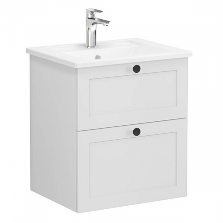 Unitate de baza lavoar baie, cu doua sertare 60cm mat gri deschis, cu angular lavoar / chiuveta baie | 68835 [0]