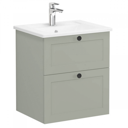 Unitate de baza lavoar baie, cu doua sertare 60cm mat retro green, cu angular lavoar / chiuveta baie | 68840 [0]