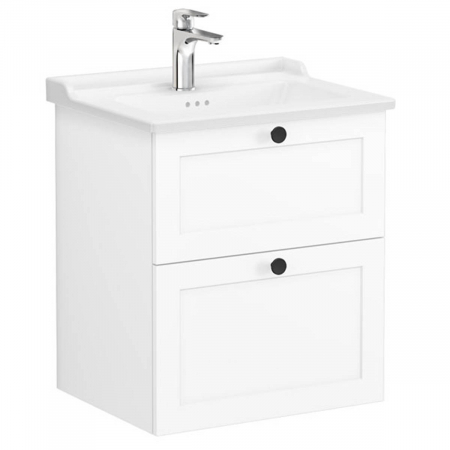 Unitate de baza lavoar baie, cu doua sertare 60cm alb mat, cu classical lavoar / chiuveta baie | 68848 [0]