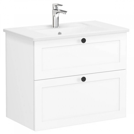 Unitate de baza lavoar baie, cu doua sertare 80cm, alb mat, cu angular lavoar / chiuveta baie | 68855 [0]